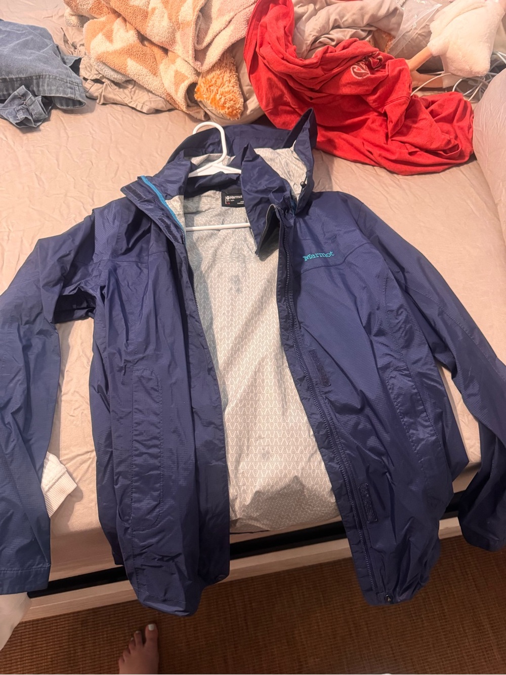 Marmot Kids Navy Waterproof Hooded Rain Jacket